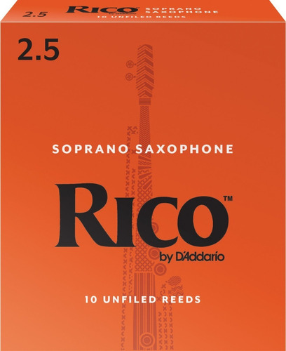 Caña Para Saxo Soprano Rico - Ria1025 - N° 2.5 - Caja 10u.