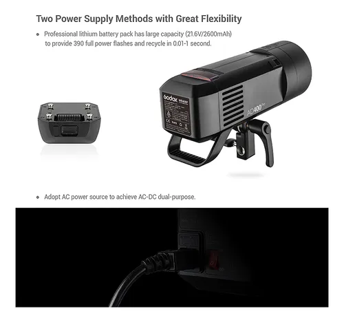 Lámpara De Fotografía Ad400pro System Witsro, Batería De Lit