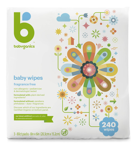 Toallitas Babyganics Hmedas Para Beb, Sin Perfume, El Envase