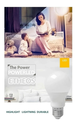 Imagen 3 de 6 de Combo 10 Lampara Led 11w Luz Calida O Fria Etheos E27 880lm