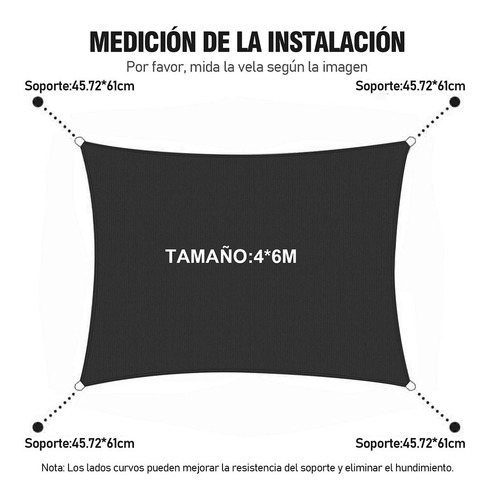 Malla Sombra Exteriores Lona Toldo 6x4 95% Bloqueo Uv