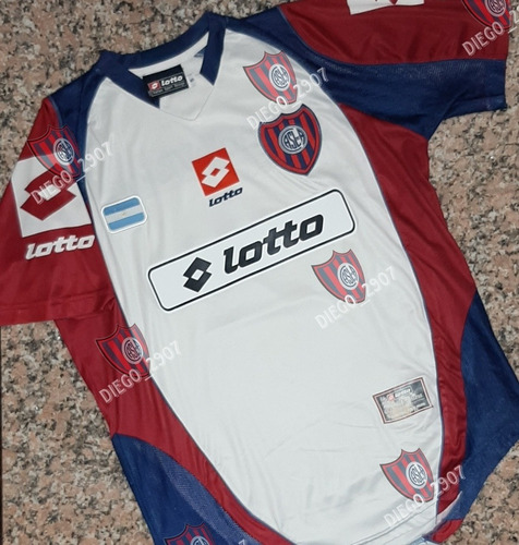 Camiseta San Lorenzo Lotto Suplente 2005 Parche Lotto Blanco