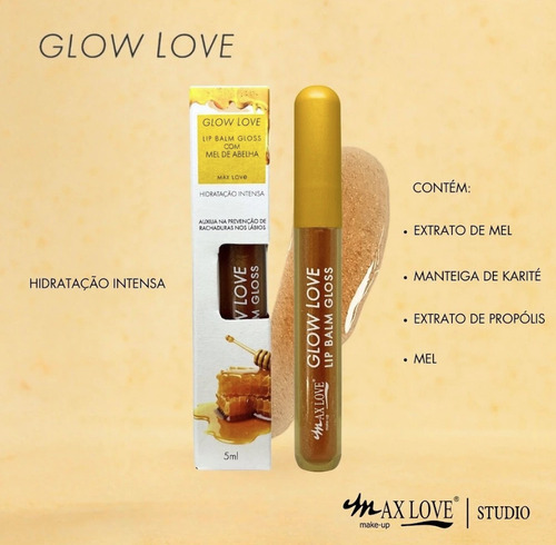 Lip Balm Gloss Sabor Mel Sabores Glow Love Max Love