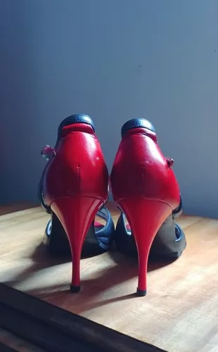 Zapatos Tango De Mujer Marca Darcos Cuero Negro Y Rojo N.37 | Libre