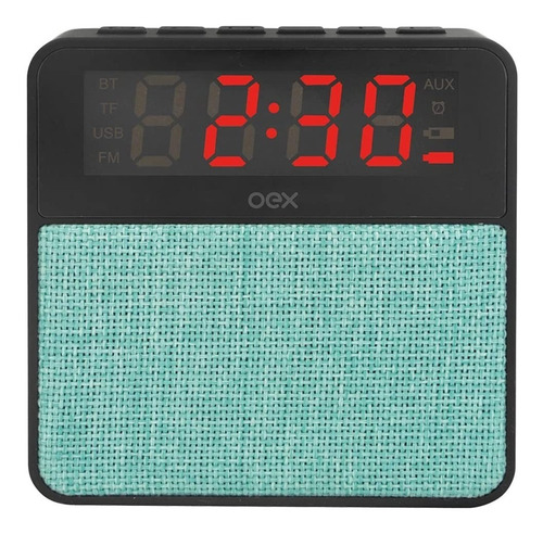 Caixa De Som Bluetooth Com Rádio Relógio Digital 10w - Verde