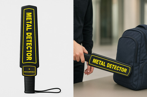 Detector De Metais Manual Portátil Com Bateria Recarregável