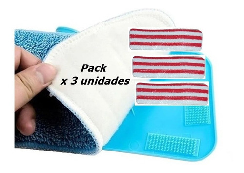 Imagen 1 de 6 de Repuesto Microfibra Para Mopa Spray Mop 40x14 Cm X 3 Unidad