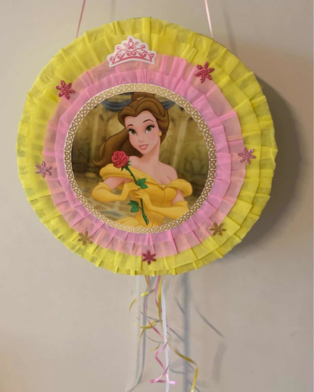  Piñata Tambor Personalizada De La Bella Y La Bestia