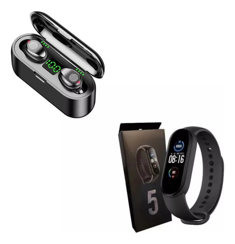 Combo Reloj Smartband M5 + Auricular Inalambrico F9 Touch