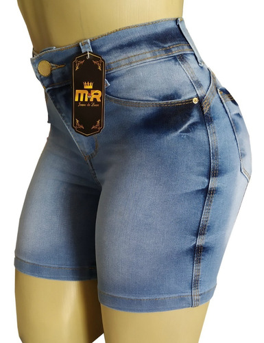 Bermuda Jeans Feminina Meia Coxa Cintura Alta Kit Com 3