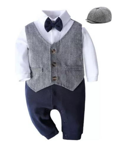 Traje De Mamelucos Bebé Niño Caballero Con Sombrero 2 Pi [u]