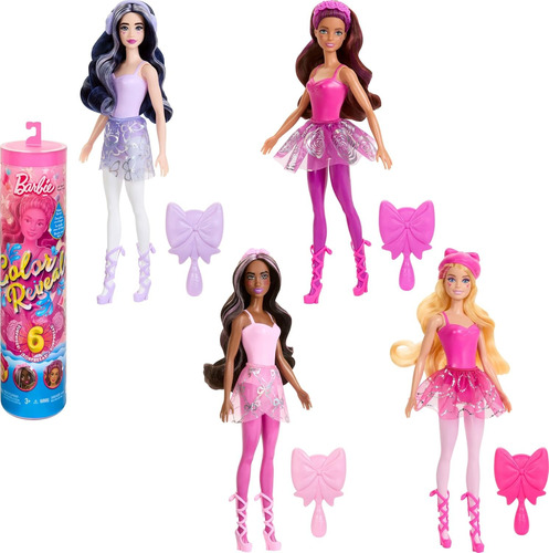 Barbie Bailarina Ballet Color Reveal Muñeca 6 Sorpresas