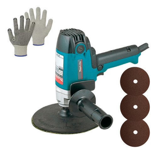 Lixadeira 7 Vertical Gv7000 Makita + Lixa Para Ferro E Luva