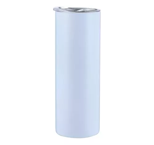 Vaso de Acero 450ml. Tipo Starbucks. Color Plata Blue Heat - Sublix