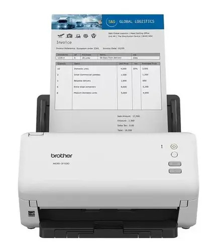 Escaner Brother Ads-3100 2caras 40ppm Color Blanco