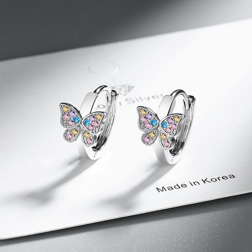 2 Pares Aretes Mujer Arracada De Aro Plata S925 Zirconia