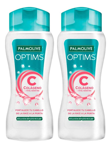 2 Shampoo Palmolive Optims Colágeno + Vital Keratina 680ml