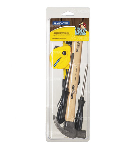 Imagen 2 de 5 de Kit De Herramientas Tramontina 5 Pz Martillo Destornillador
