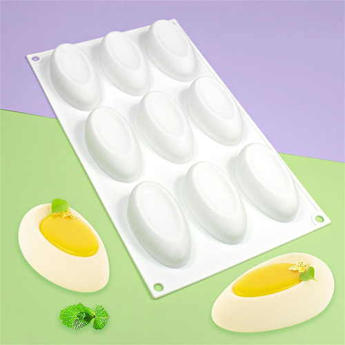 S Molde De Silicona Con Forma De Medio Huevo, Para Fondant,