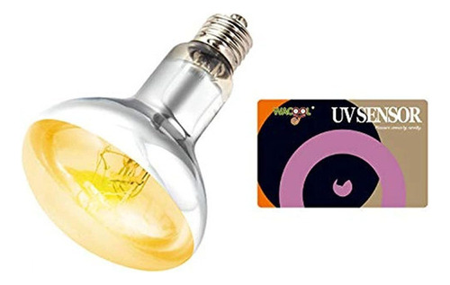 Wacool Uva Uvb Reptile Heat Lamp Y Uv Tester Card, Bombilla