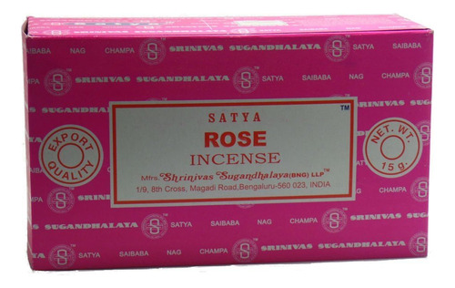 Satya Palitos De Incienso Nag Champa Rose, 12 Unidades