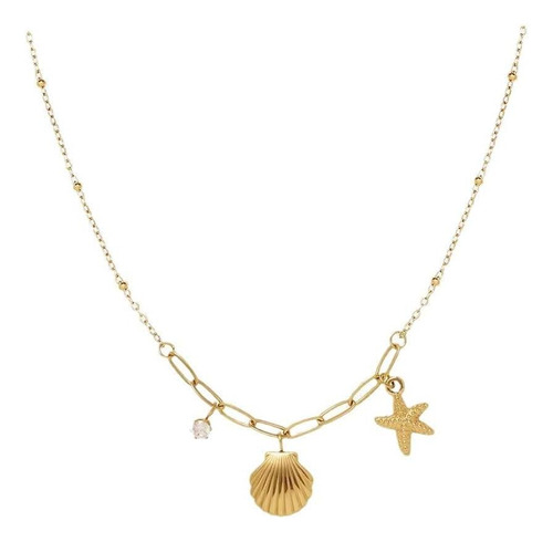 Collar Con Colgante De Estrella De Mar De Concha Para Mujer,