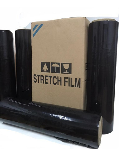 Film Stretch Negro 50cm 4 Kg 2u Embalar Embalaje Resistente 