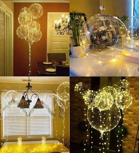50 Globos de látex Bobo Globos Burbuja Transparente Con 50 Soporte Dingpai Burbuja