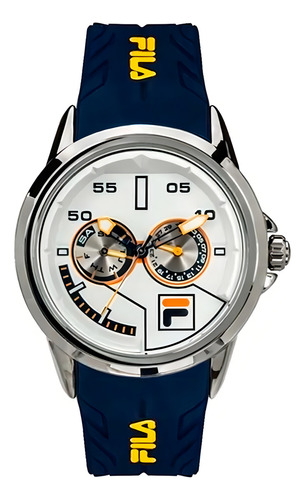 Reloj Fila Hombre Negro 38326002 Color de la correa Azul