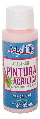 Mylin Pintura Acrílica Para Manualidades 59ml No Tóxica 1pz Color Rosa Baby