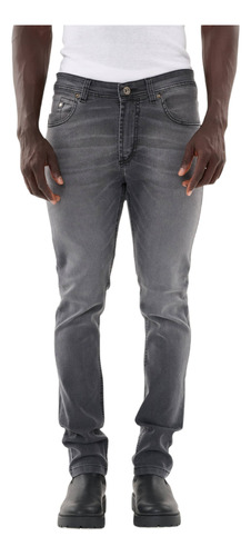 Pantalon Jeans Semi Chupin Gris Premium Alta Costura