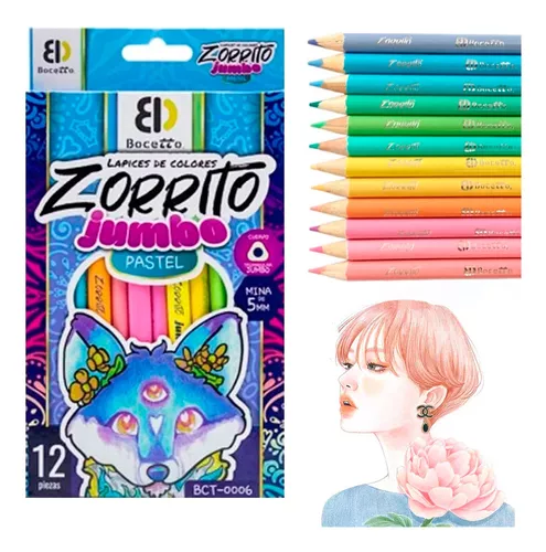 Indra Juego de lápices de colores profesionales, 12+3 lápices de dibujo  artístico de colores para adultos, niños, estudiantes, profesores, dibujos