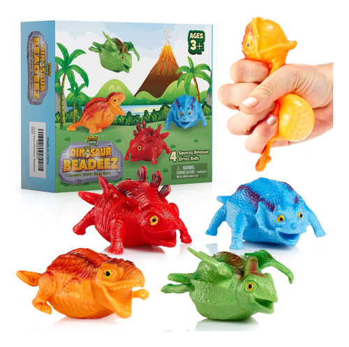 Yoya Toys Beadeez - Juguetes Antiestrs De Dinosaurio (4 Unid