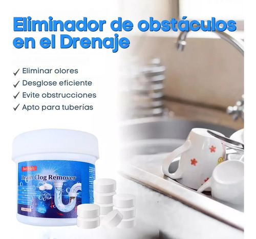 10 Pastillas Limpia Tuberías Lavabo Fregadero Drenaje