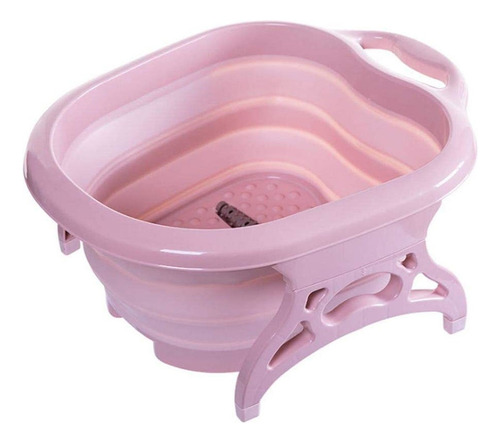 Aparelho Bacia Spa Dos Pés Massageador Manual Rosa