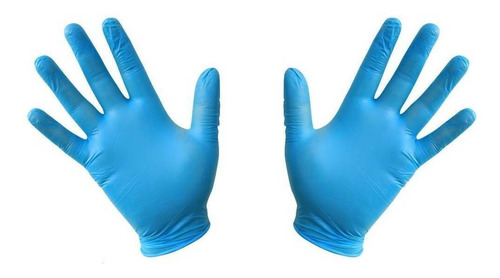 Guantes descartables antideslizantes Bluzen color azul talle M de nitrilo x 100 unidades