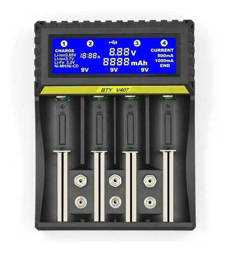 Multicargador Batería 18650 Lcd Aa Aaa 9v Cargador Inteligen