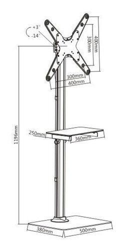 Rack Soporte Pedestal Con Base Para Tv De 32 A 55 PuLG