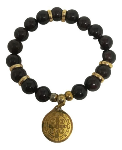 Imagen 5 de 8 de Pulsera Manilla Cuarzo Protección San Benito Chakras Piedra