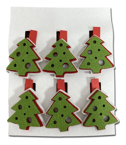 Adorno Broche Clip Navidad Paño Decoracion Pack X6 Pettish