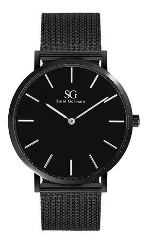 Relógio Masculino Preto Saint Germain Houston Full Black 40mm Fundo Preto