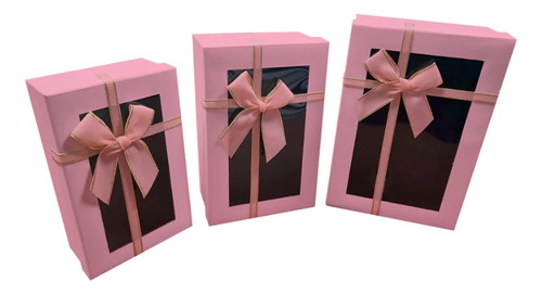 Cajas Rectangular Para Regalo Con Ventana 3 Medidas Colores