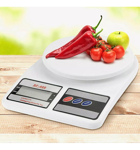 La báscula de cocina digital que pesa los alimentos en la dieta nunca ha sido