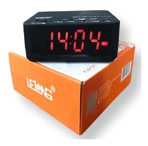 Caixa De Som Rádio Relógio Fm Bluetooth Despertador Le-674