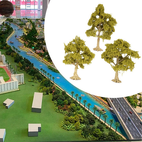 3pcs Paisagem Árvore Miniatura Mini Árvore Caducifólia