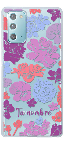 Funda Para Galaxy Para Mujer Flores Colores Con Tu Nombre