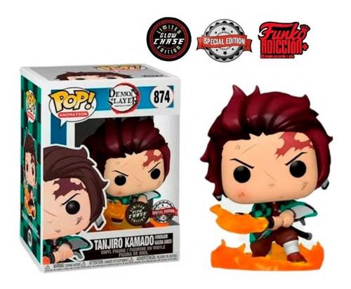 Funko Tanjiro Kamado Espada Fuego Chase #874 Demon Slayer Se