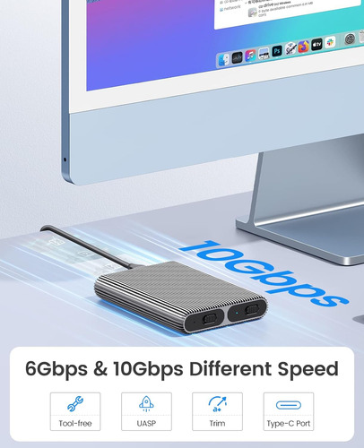 Ssd Sata Orico Dual M.2 Nvme Ngff De Aluminio