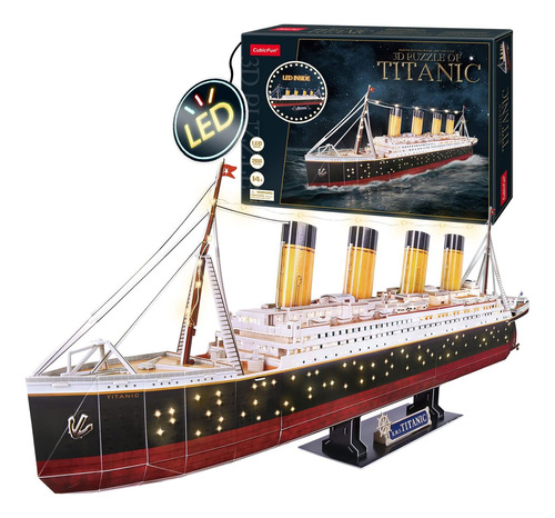 Cubic Fun Rompecabeza 3d Con Led Titanic Barco 266 Piezas