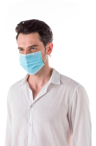 50 Máscaras Descartáveis Tripla Camada Com Clipe Nasal